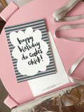 "Happy birthday chick" - Typografie-Karte